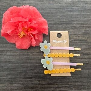 NWT Madewell Floral Hair Clips Set